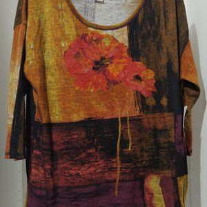 Peck & Peck Womens XL 3/4 Sleeve Top "That Fall Feeling" NWT
